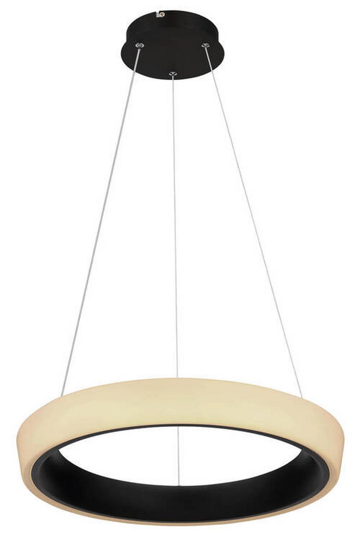Led Függőlámpa Tabano - fekete/opál, Design, műanyag/fém (49,5/120cm)