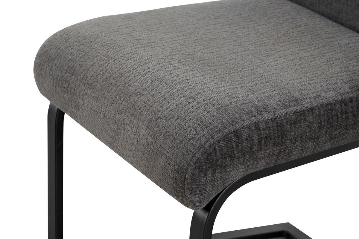 Schwingstuhl-Set Tina Anthrazit B: 43 cm - Anthrazit/Schwarz, MODERN, Textil/Metall (43/98/59cm) - MID.YOU