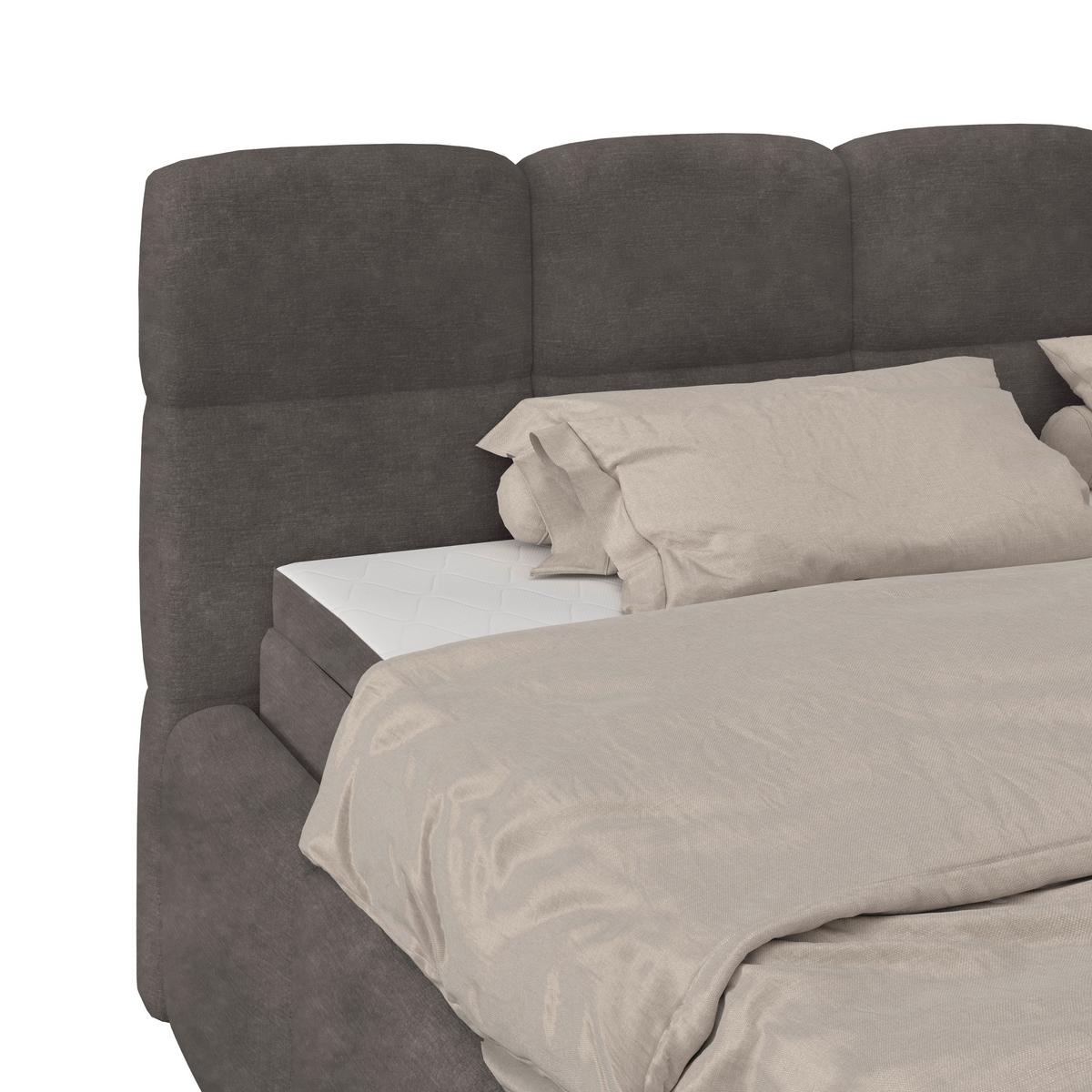 Polsterbett Noe Anthrazit 160x200 cm - Anthrazit/Schwarz, Trend, Textil/Metall (160/200cm)