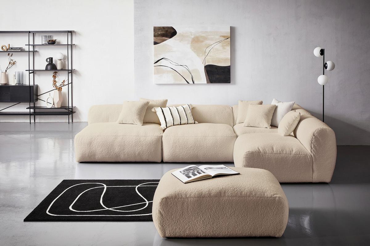 Modul Sofa Bloom B: 82 Cm Beige - Beige, Trend, Textil (82/45/122cm) - Livetastic