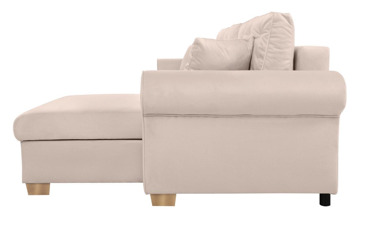Ecksofa Arles, Beige 1 S: 266x161 Cm - Beige/Buchefarben, Design, Textil (266/161cm) - MID.YOU