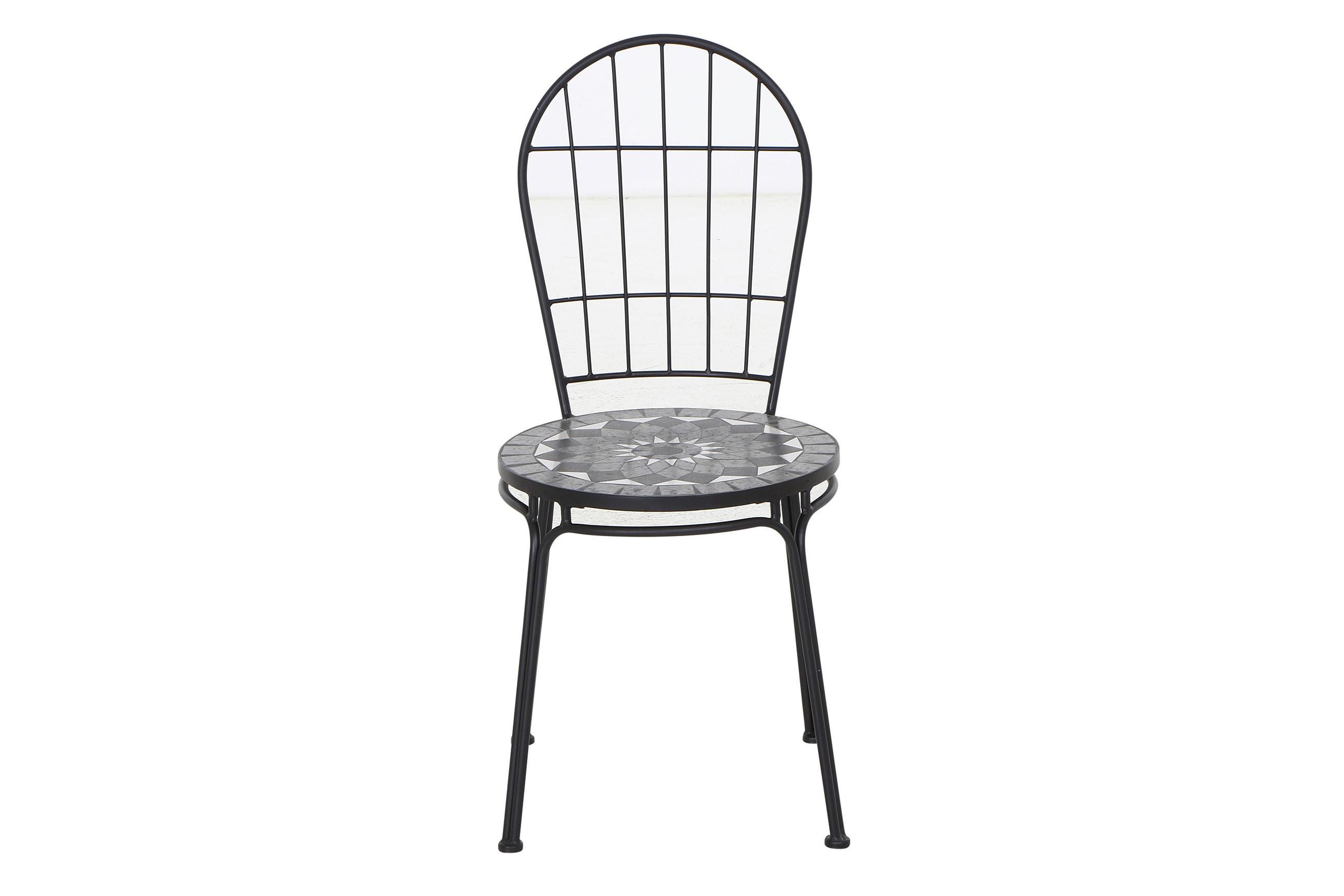 Gartensessel stapelbar Siena Garden Metall/Keramik - Schwarz, KONVENTIONELL, Keramik/Metall (43/93,5/49cm) - Gardenson