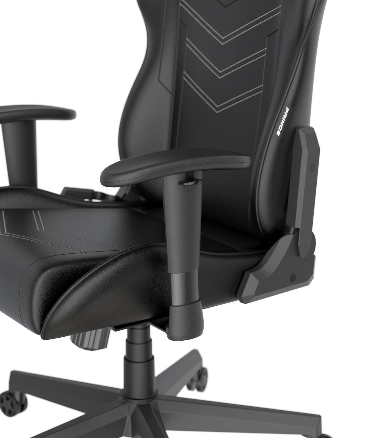 Gamingstuhl Prince Schwarz B: 70cm - Schwarz/Weiß, KONVENTIONELL, Kunststoff/Textil (70/132/70cm) - Dxracer