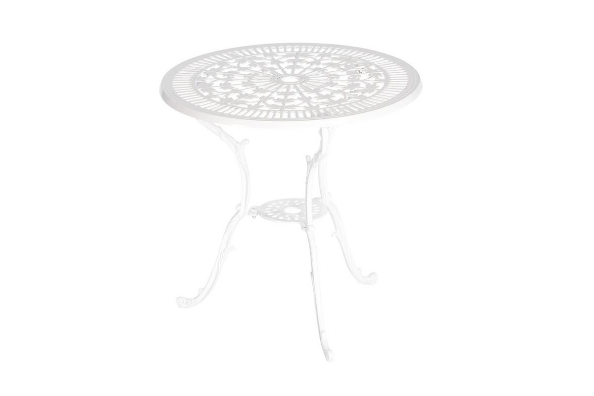 Gartentisch Lugano Metall Ø 70 cm - Weiß, ROMANTIK / LANDHAUS, Metall (70/70/68cm) - Gardenson