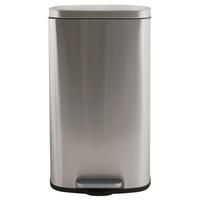 Treteimer Akira 50l Silberfarben Metall LxBxH: 42,7x29,7x64,3 cm - Silberfarben/Schwarz, Basics, Kunststoff/Metall (42,7/29,7/64,3cm) - Spirella