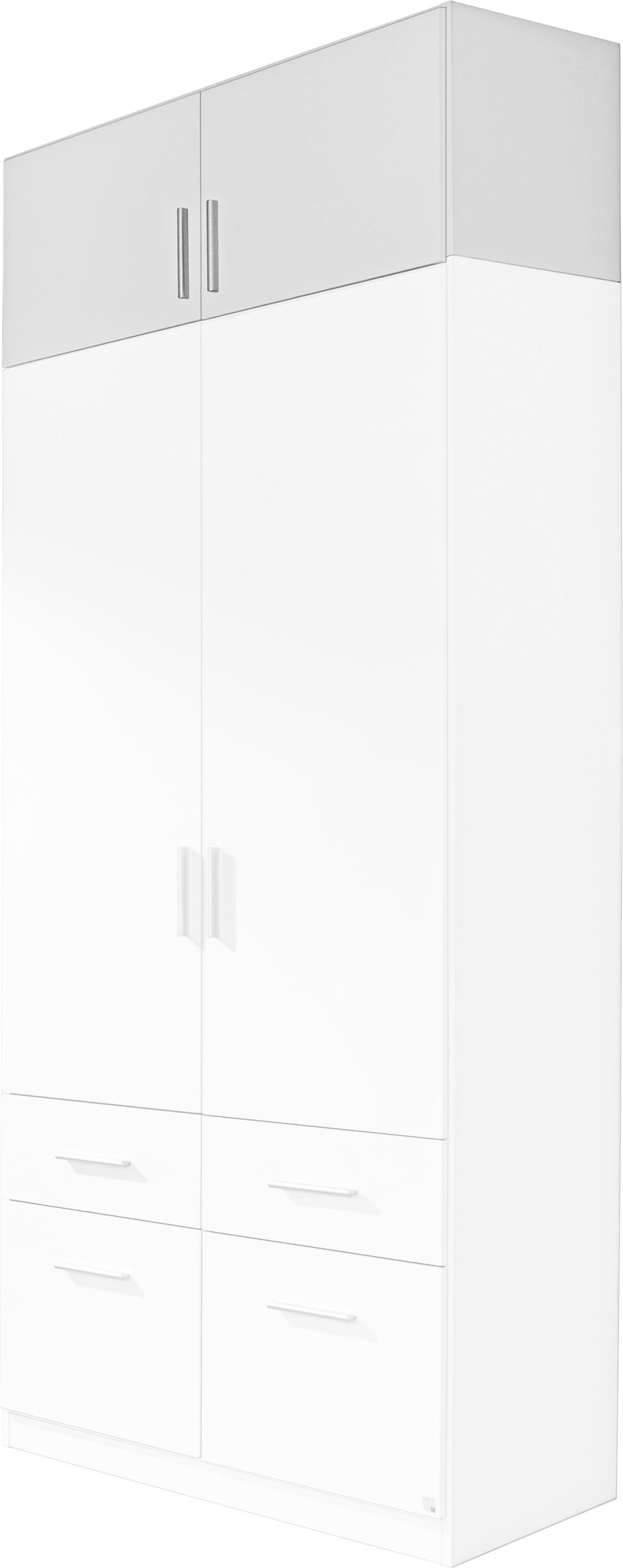 NÁSTAVEC NA ŠATNÍ SKŘÍŇ KE  2-DV. SKŘÍNI  CELLE - bílá/vysoce lesklá bílá, Moderní, dřevo/plast (91/40/54cm)