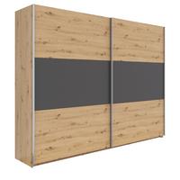 Schwebetürenschrank 270cm Saturn Artisan Eiche / Graphit - Graphitfarben/Eiche Artisan, KONVENTIONELL, Holzwerkstoff (270/210/59cm)