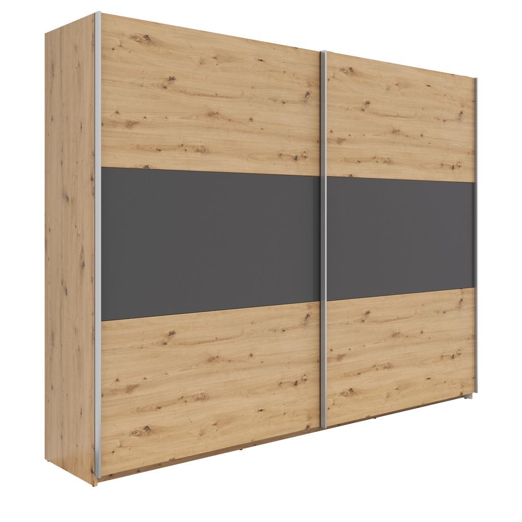 Schwebetürenschrank 270cm Saturn Artisan Eiche / Graphit