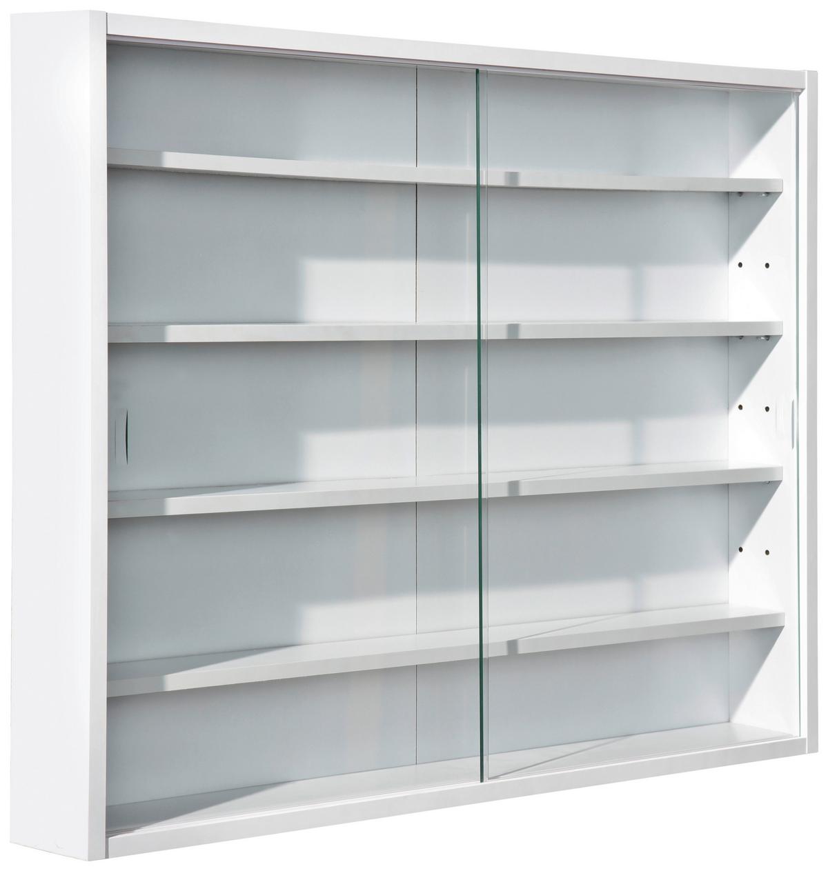 Hängevitrine Compilati B: 80cm Weiß Mit Sicherheitsglas - Weiß, KONVENTIONELL, Glas/Holzwerkstoff (80/60/9,5cm) - MID.YOU