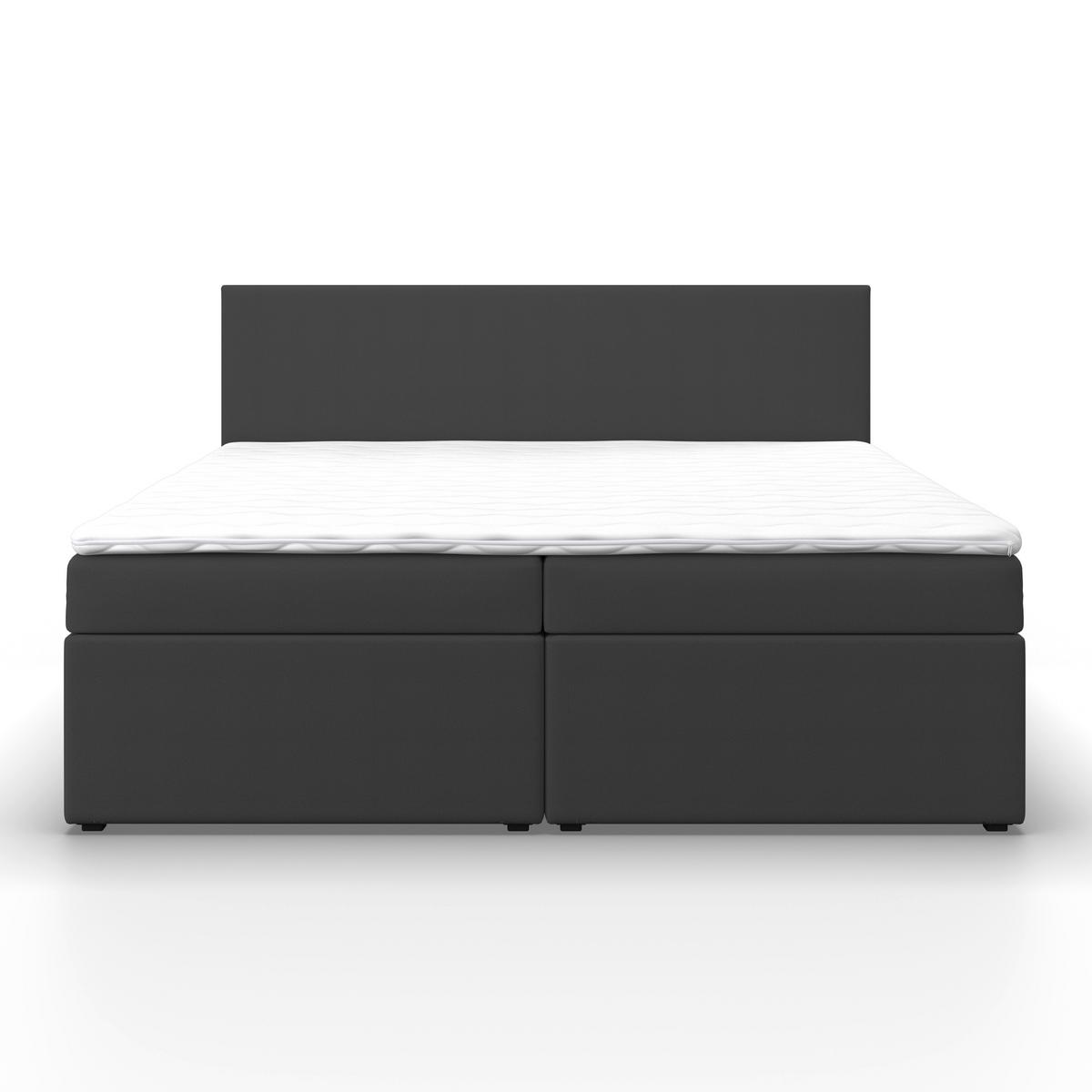 Boxspringová postel LUCY 180x200, tmavě šedá - tmavě šedá, Moderní, dřevo/kompozitní dřevo (180/200cm) - Bessagi Home