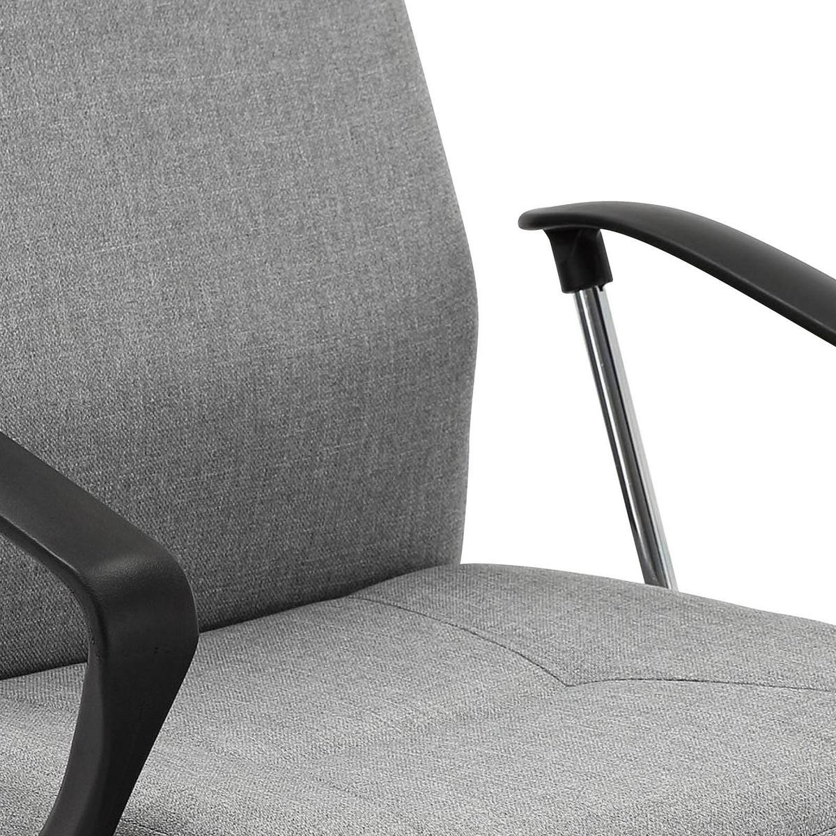 Drehstuhl Alwin mit Armlehnen Hellgrau - Chromfarben/Hellgrau, Design, Kunststoff/Textil (60/109-119/61,5cm) - MID.YOU