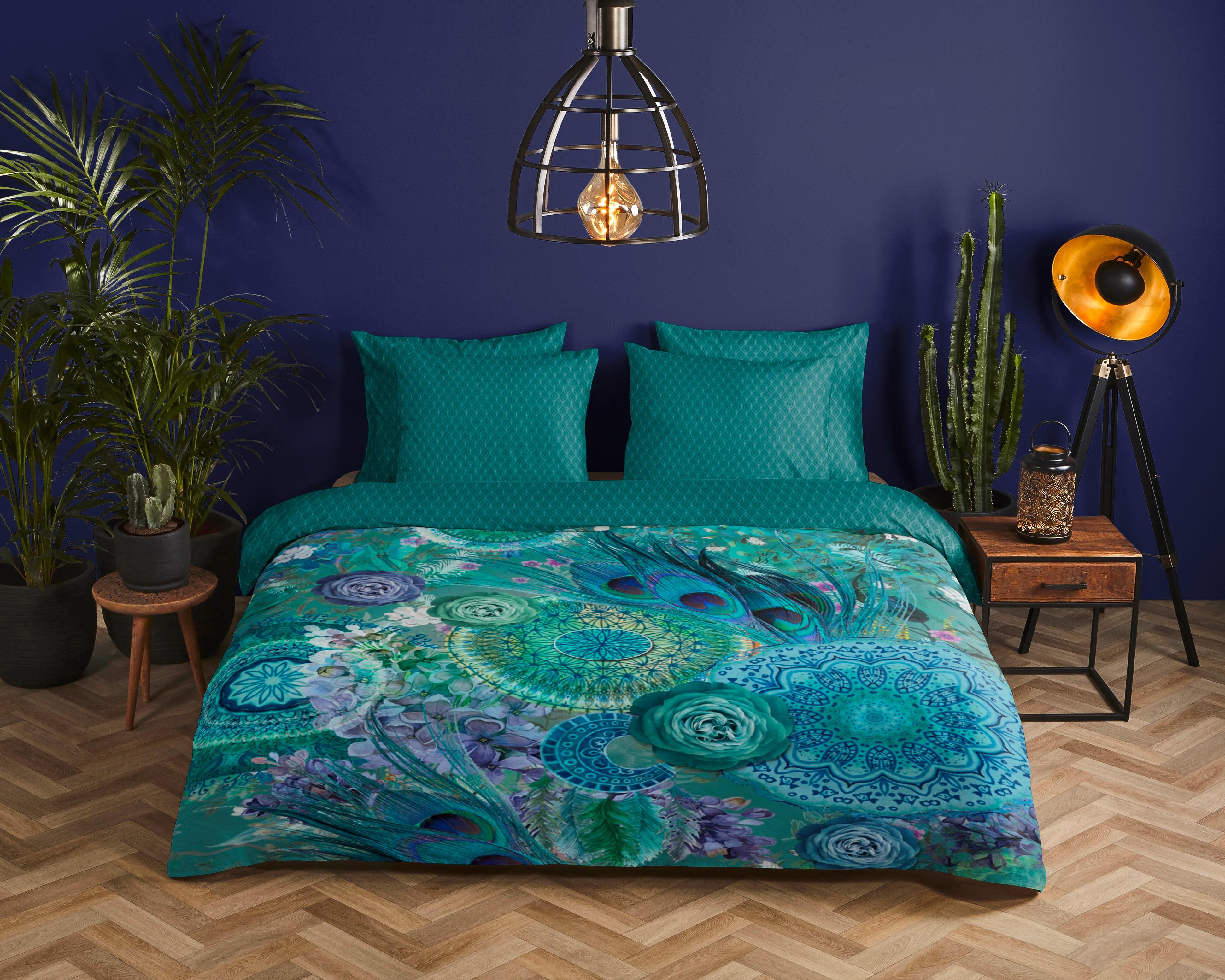 Bettwäsche Kari Grün Dunkelgrün 140x200cm - Dunkelgrün/Grün, LIFESTYLE, Textil (140/200cm)