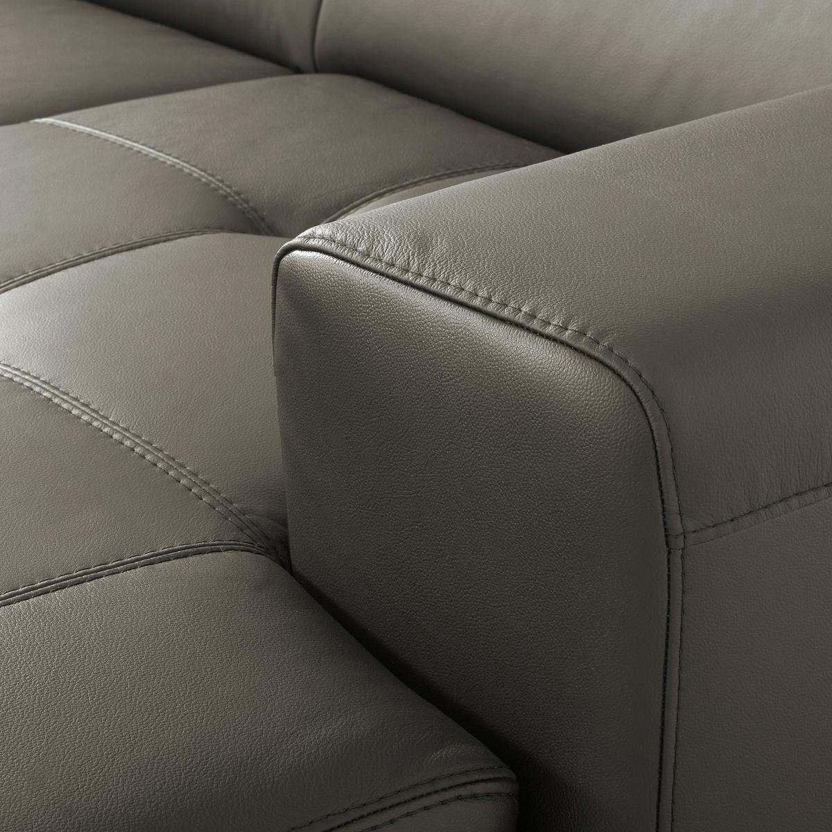 Ecksofa Torino Echtleder Schlammfarben 247x173 - Schlammfarben/Schwarz, Design, Leder/Textil (247/173cm) - Livetastic