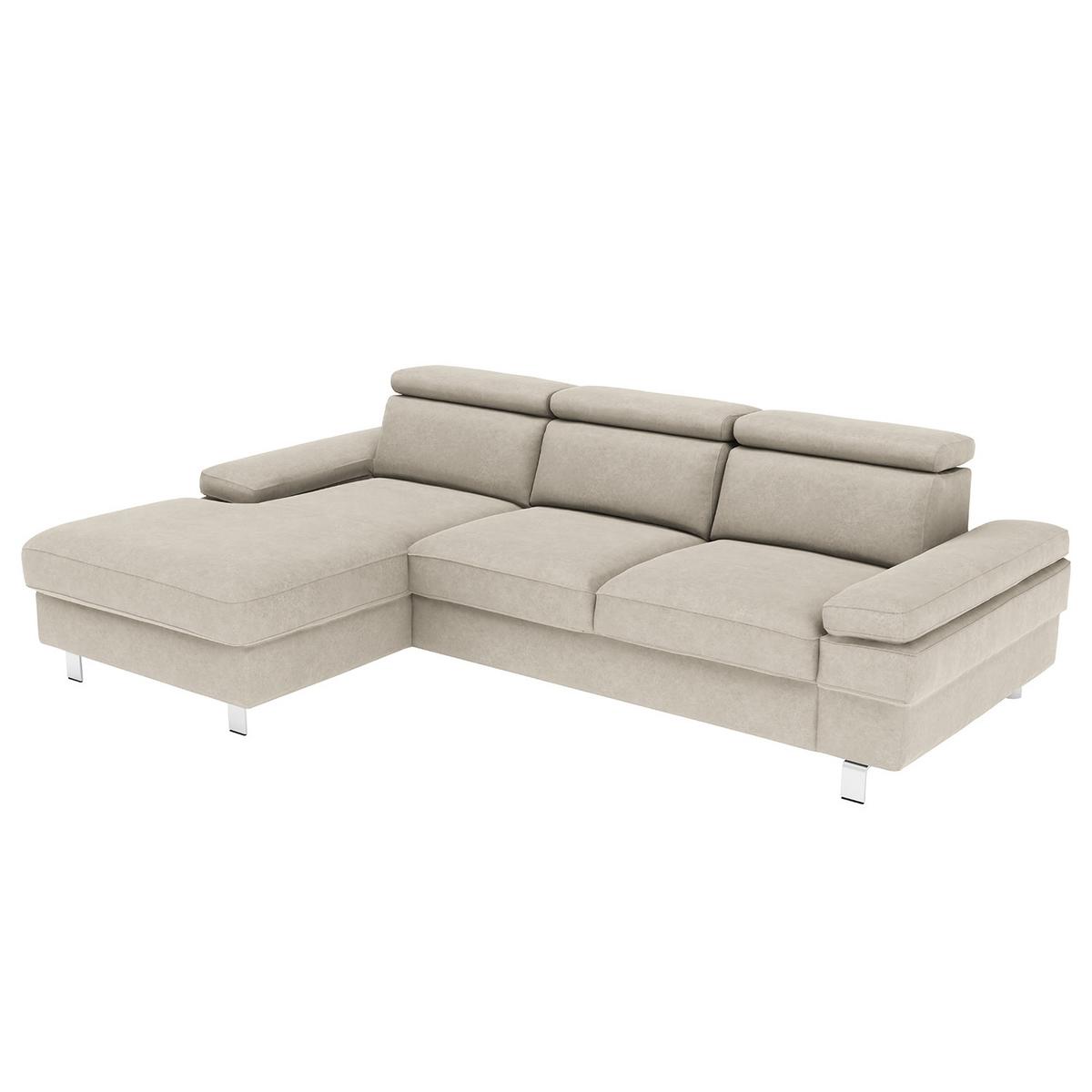 Ecksofa Elvis Silberfarben S: 182x259 Cm - Silberfarben, KONVENTIONELL, Textil (182/259cm) - Trendmanufaktur