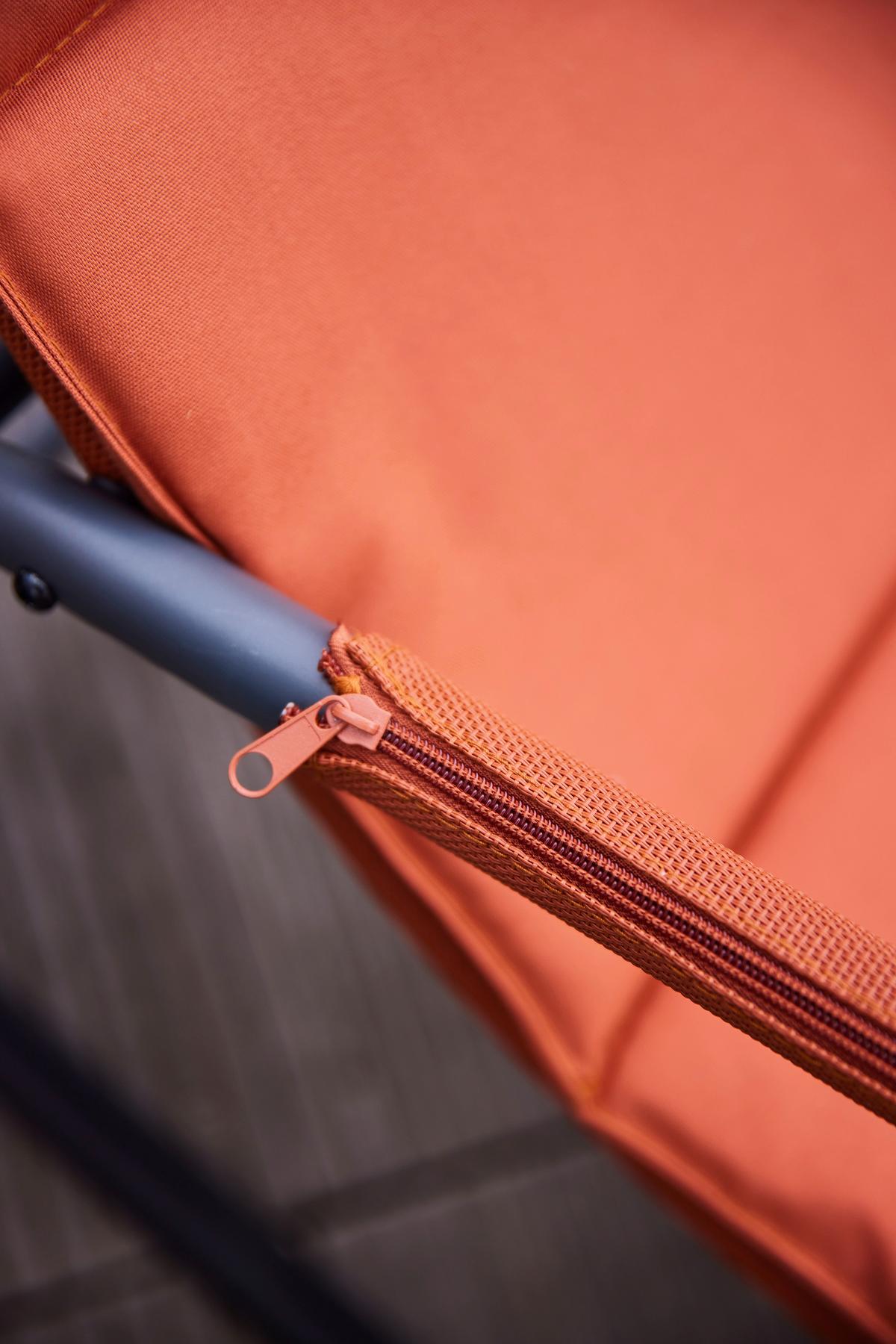 Garten-Relaxliege P02079 - Orange, KONVENTIONELL, Textil/Metall (57/81/143cm) - Siena Garden