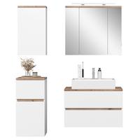 Badezimmer Marbella Weiß, Artisan Dekor 4-Teilig - Weiß/Eiche Artisan, MODERN, Holzwerkstoff (120/182/47cm)