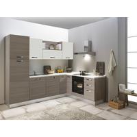 Eckküche Sofia mit Kühlschrank 270x195 cm Ulmefarben - Eiche grau/Magnolie, LIFESTYLE, Holzwerkstoff/Kunststoff (195/270cm) - MID.YOU