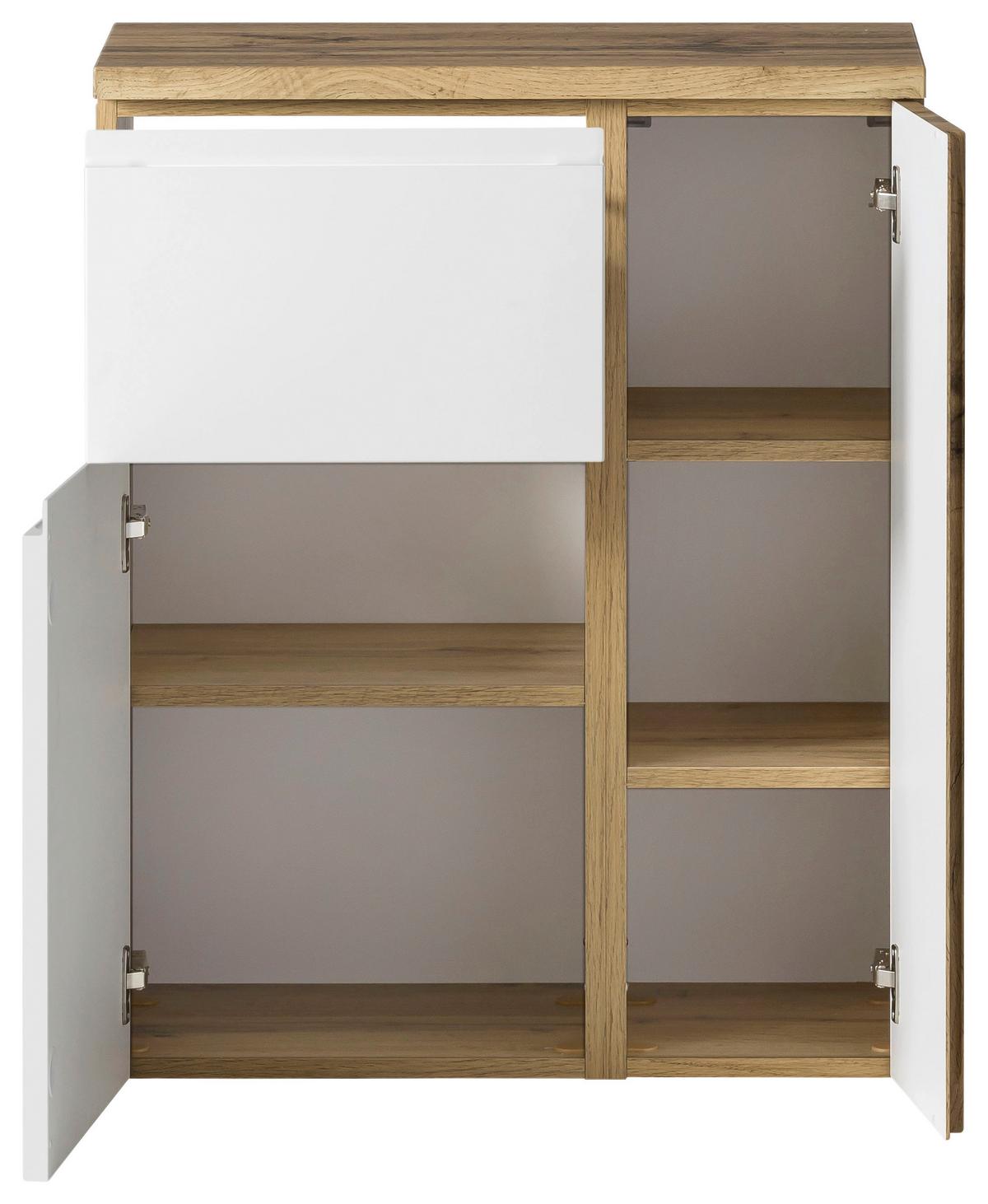 Hängeschrank Varese BxH: 65 79cm Weiß/Wotaneiche Dekor - Eiche Wotan/Weiß, MODERN, Holzwerkstoff (65/79/35cm) - Held