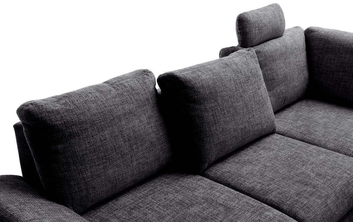 Eckschlafsofa Positano Schwarz S: 265x206 Cm - Wildeiche/Schwarz, MODERN, Textil (265/206cm) - Livetastic