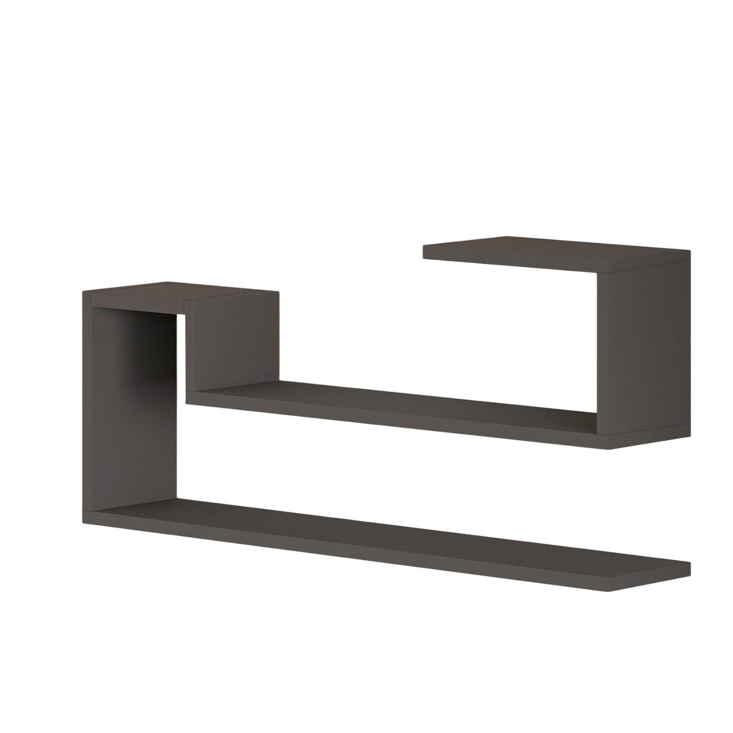 Wandregal Ravi Anthrazit B: 90 cm - Anthrazit, Design, Holzwerkstoff (90/41,2/17cm) - Livetastic