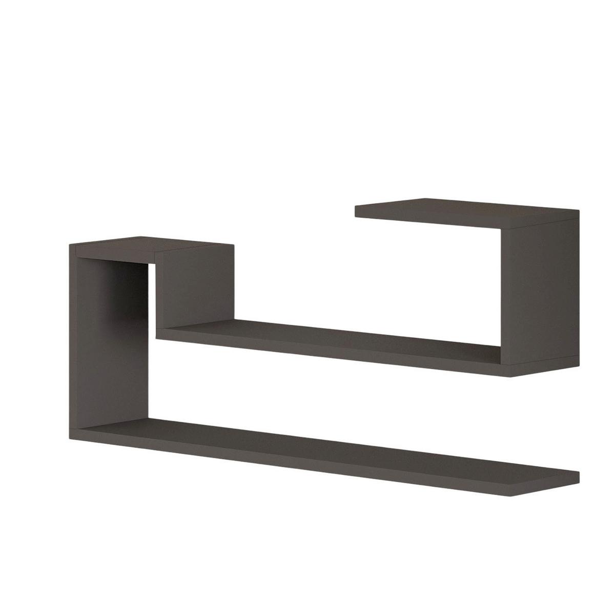 Wandregal Ravi Anthrazit B: 90 cm - Anthrazit, Design, Holzwerkstoff (90/41,2/17cm) - Livetastic