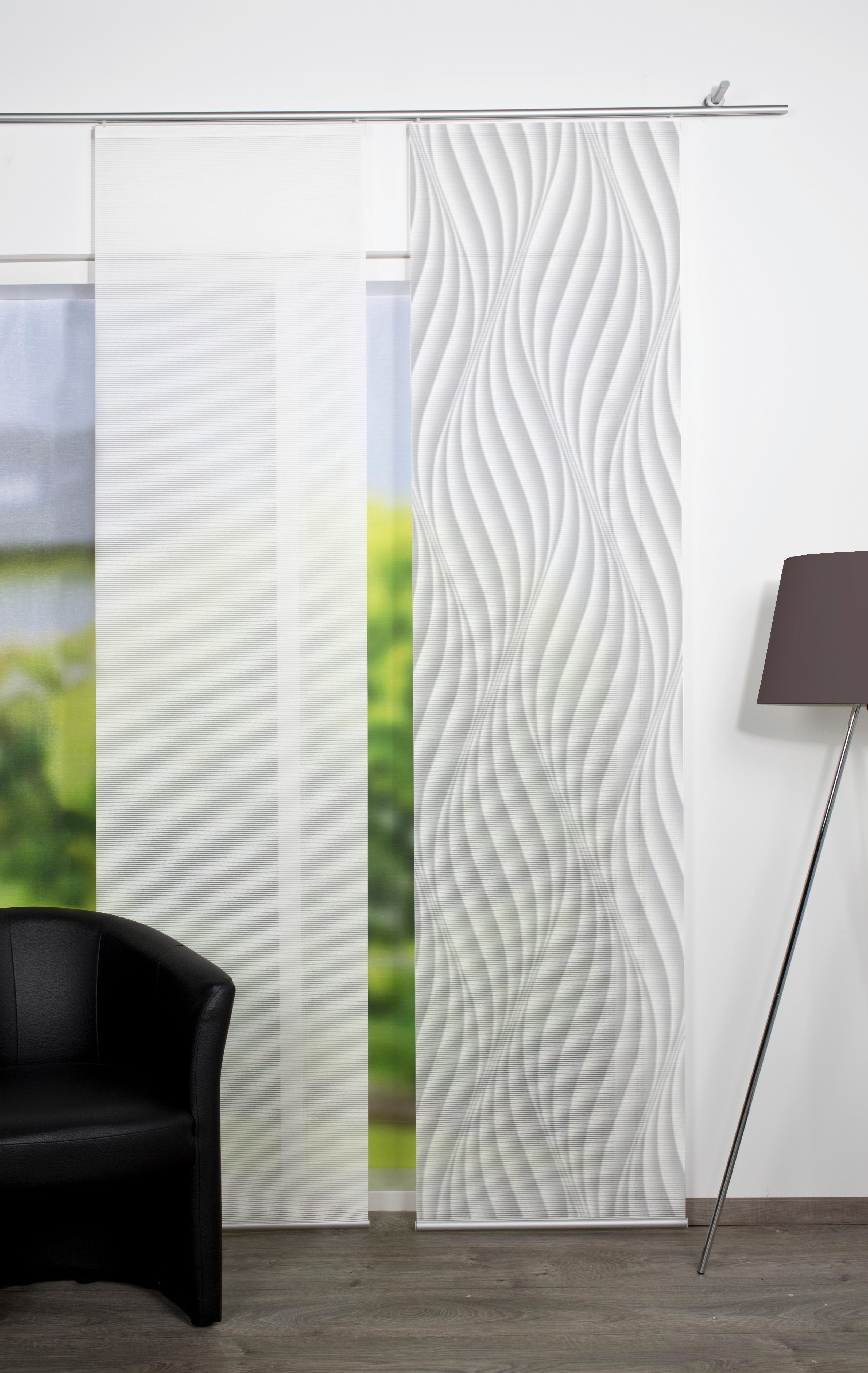 Flächenvorhang Wave Grau B: 60 Cm - Grau, Design, Textil (60/260cm)