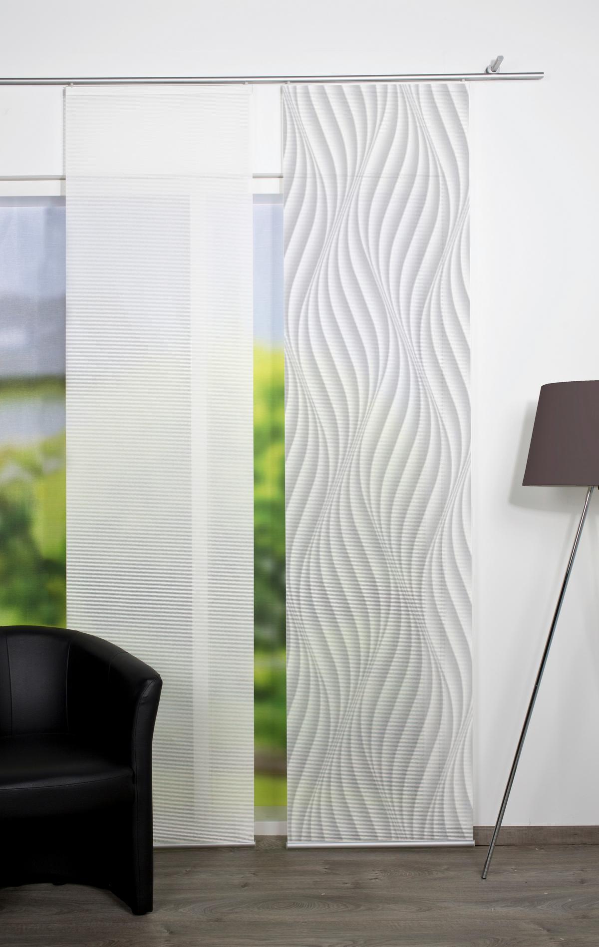 Flächenvorhang Wave Grau B: 60 Cm - Grau, Design, Textil (60/260cm)