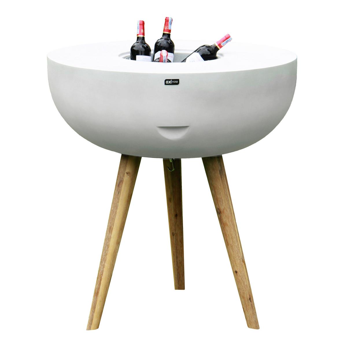 Gartentisch Grau, Weiß, Natur L: 95 B: 95 H: 104 - Braun/Weiß, LIFESTYLE, Holz/Stein (95/95/104cm)