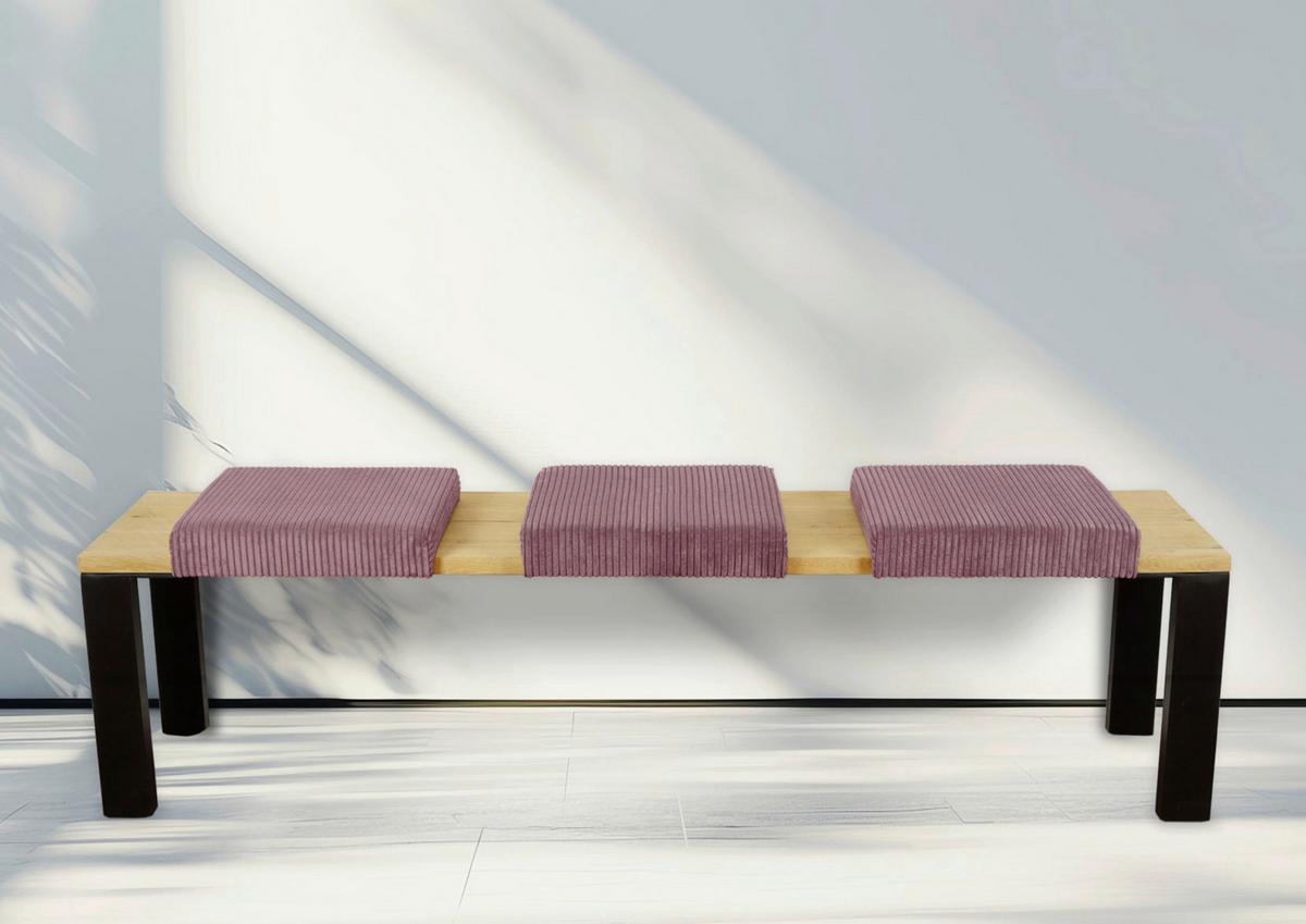 Bankkissen 2-Tlg. Set, Cord Dunkelrosa, LxB: 40x35/38 cm - Dunkelrosa, Basics, Textil (40/35/38/5/8cm)