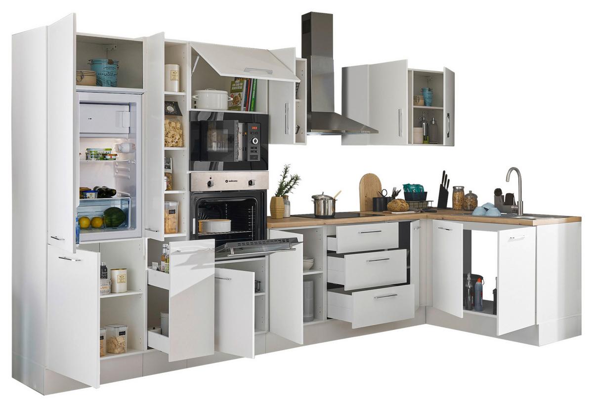 Eckküche Turin Weiss/Eiche Dekor 360x165 cm - Weiß/Eiche Artisan, Basics, Holzwerkstoff (360/165cm) - MID.YOU