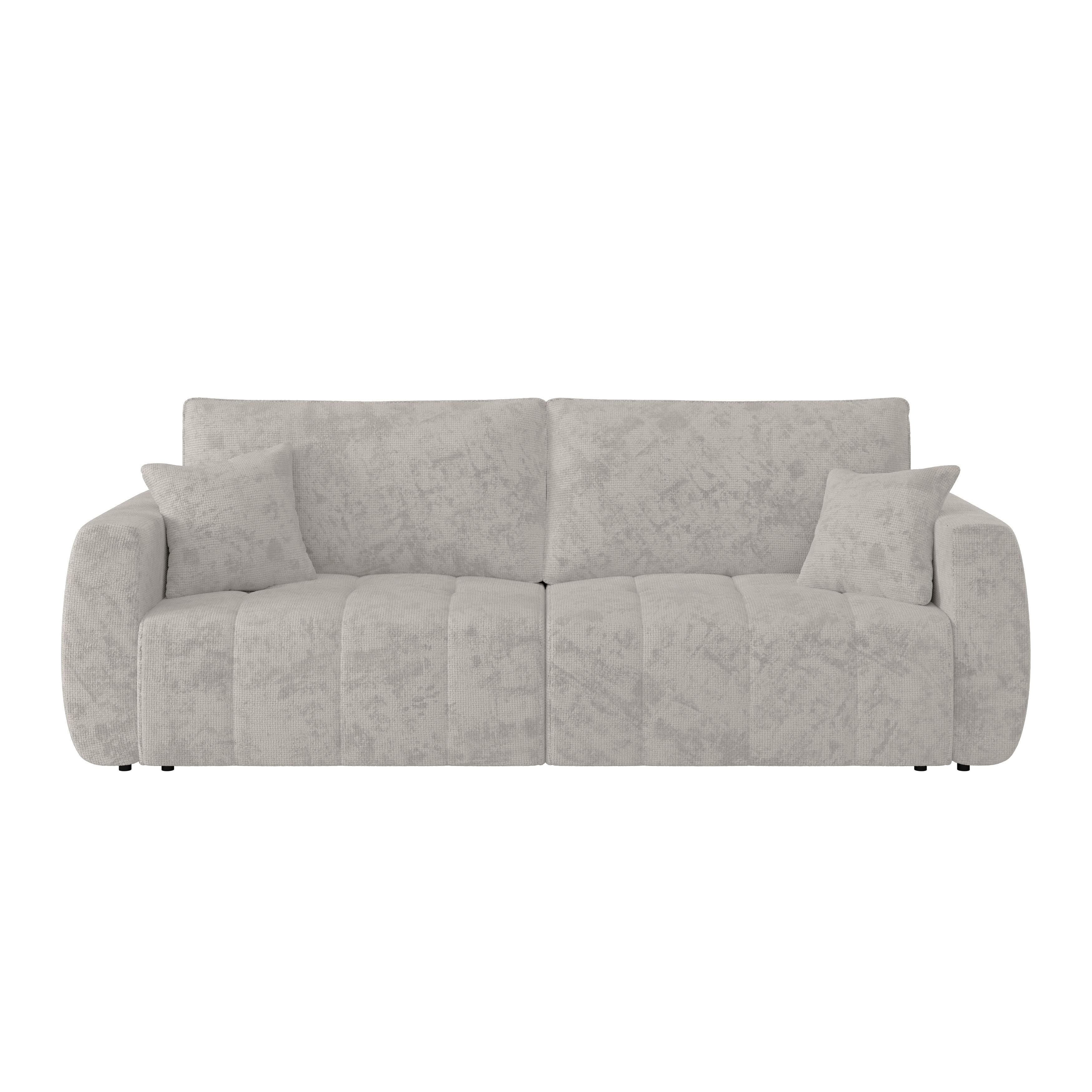Schlafsofa Bali - Hellgrau/Schwarz, MODERN, Holz/Textil (245/74-90/104cm) - Luca Bessoni
