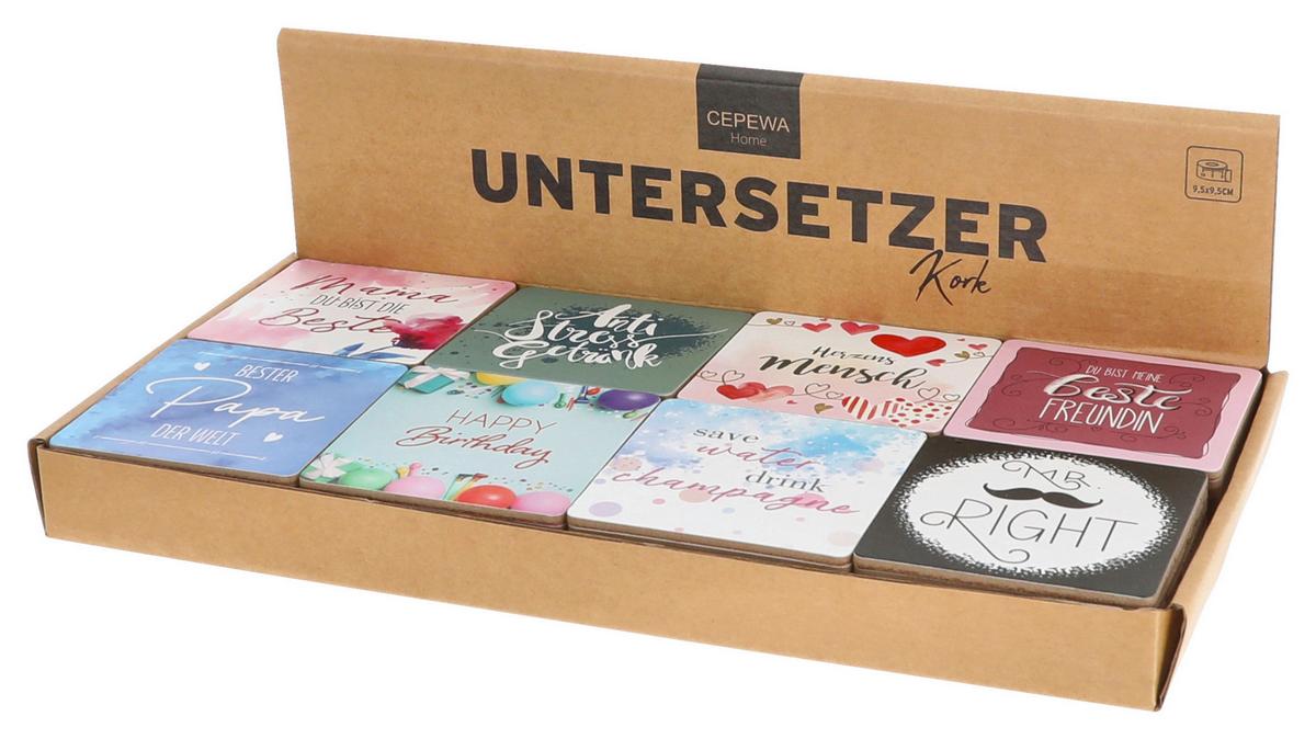 Glasuntersetzer Kork - Basics (9,5/1/9,5cm)