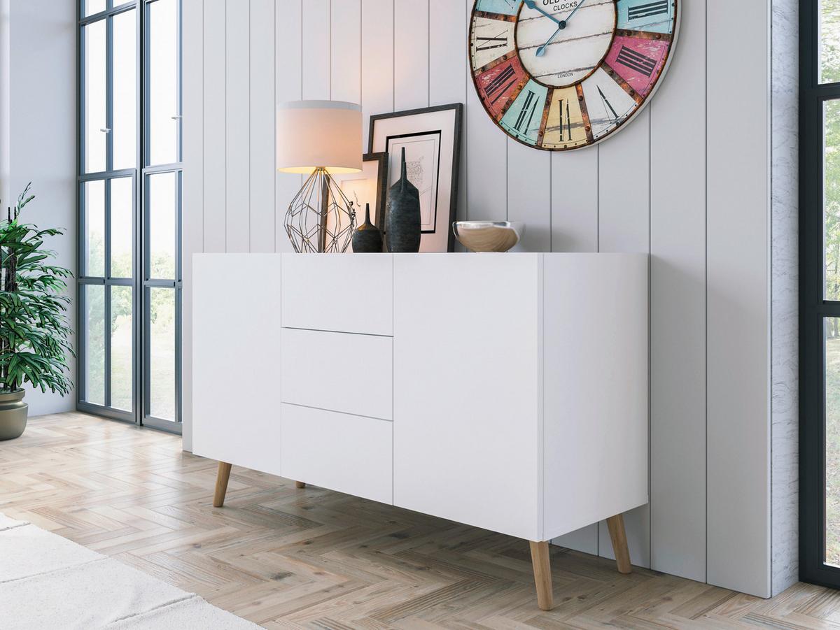 ŠIROKÁ KOMODA SKANDI - Konvenční, dřevo/kompozitní dřevo (119,7/71,8/41,7cm)