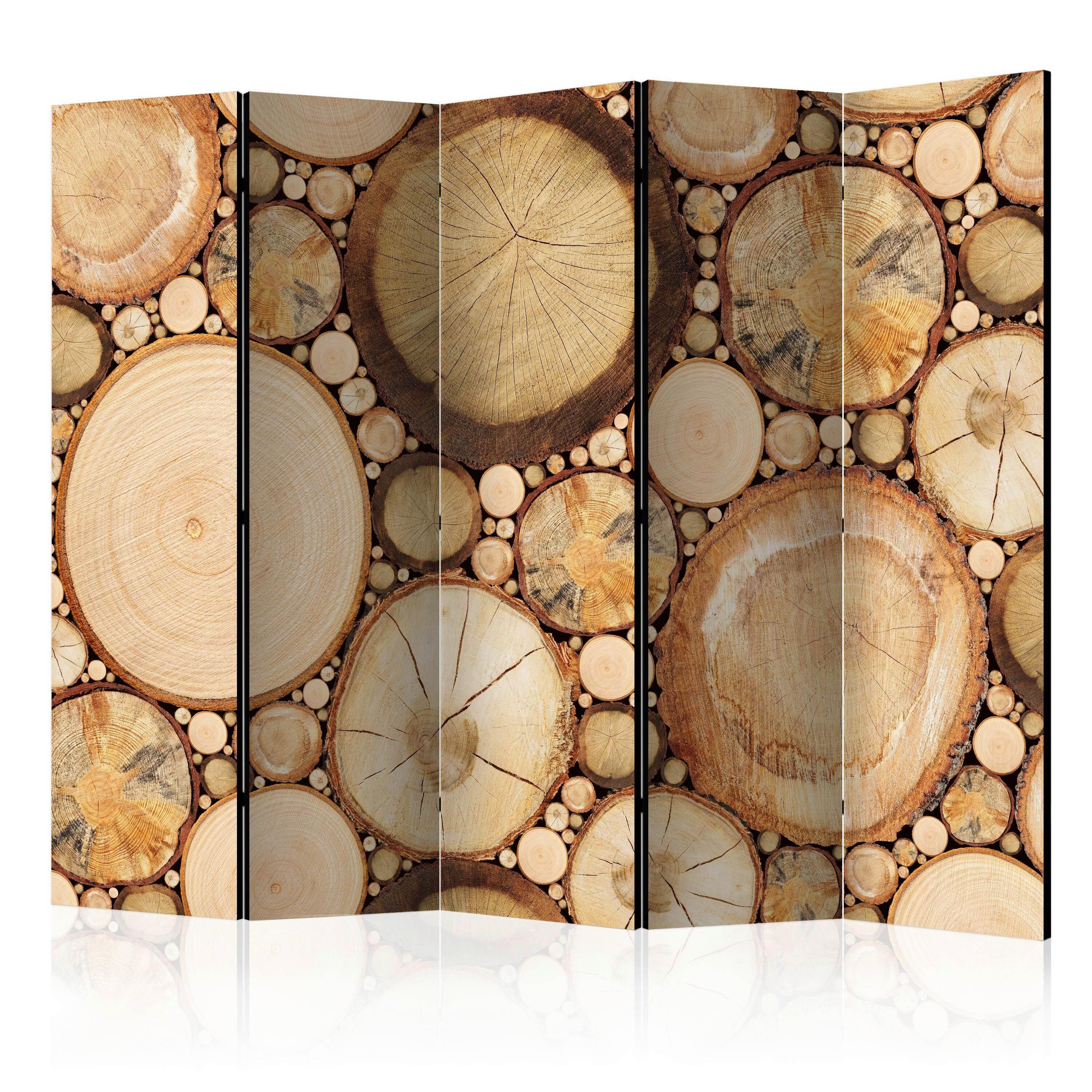 PARAVENT Braun Beige B: 225 cm - Beige/Braun, Basics, Holz/Kunststoff (225/172/3cm) - artgeist