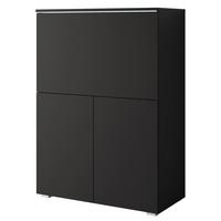 Sekretär Vera 90 Schwarz B: 90cm - Schwarz/Grau, Design, Holzwerkstoff (90/125,1/42cm) - P & B