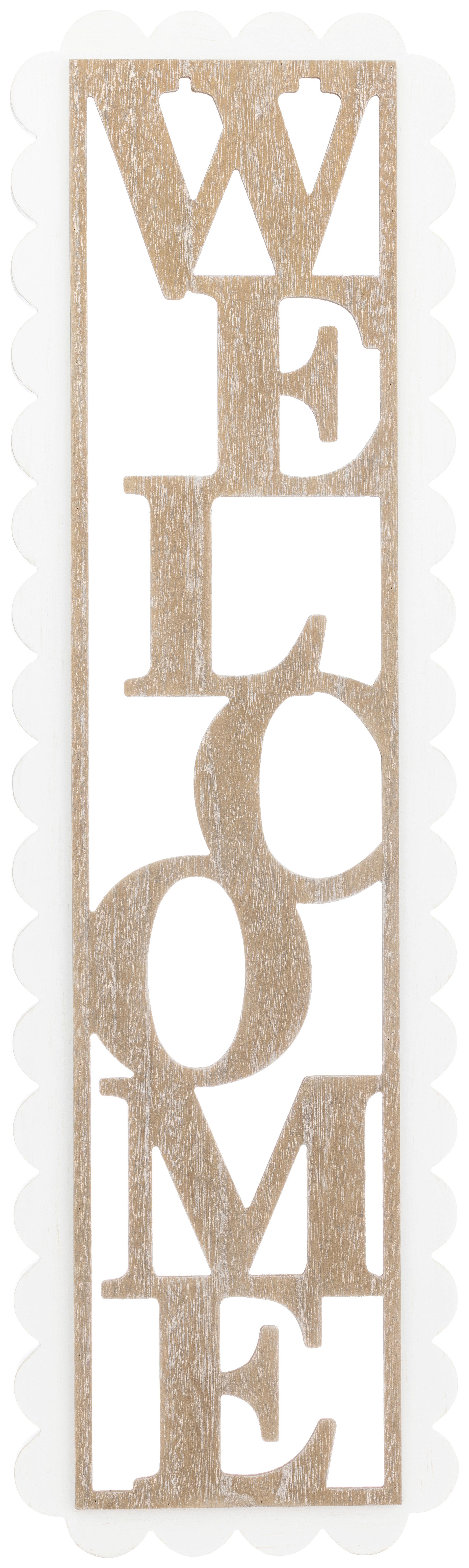 Wanddeko Anastasia - Naturfarben/Weiß, KONVENTIONELL, Holz/Holzwerkstoff (26/2,5/90cm) - Luca Bessoni