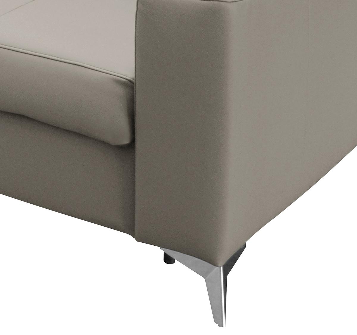 Schlafsofa Mondo, Hellgrau B: 206 cm - Silberfarben/Hellgrau, Design, Leder/Textil (206/95/101cm) - Livetastic