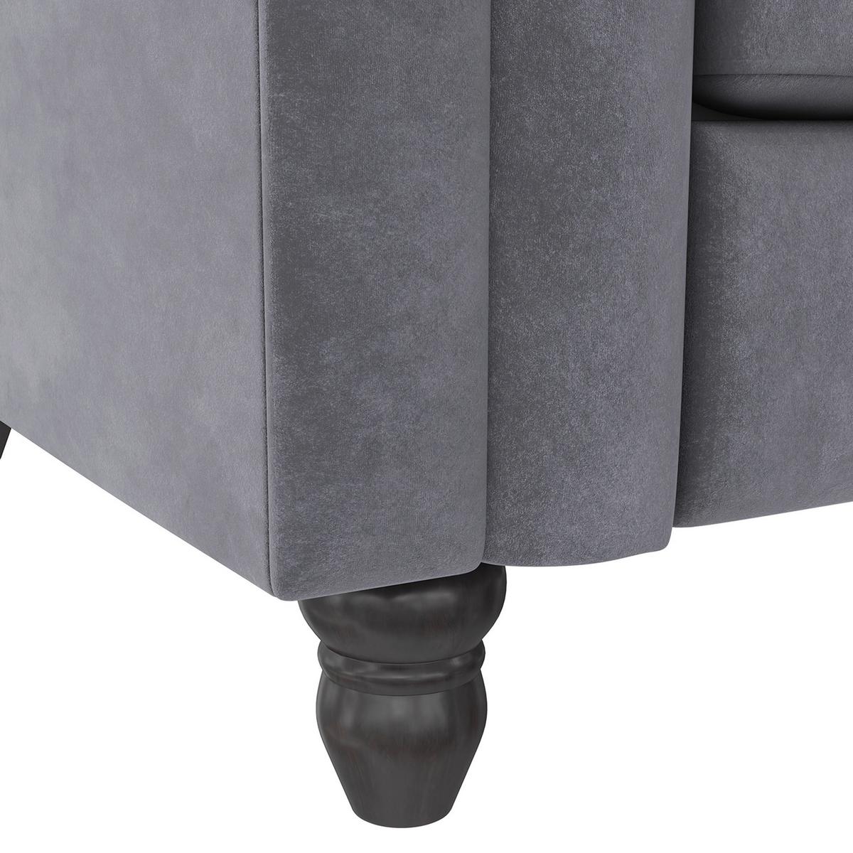 Schlafsofa Firenze Anthrazit, mit Schlaffunktion - Anthrazit/Schwarz, Basics, Textil (236/83/87cm) - Livetastic