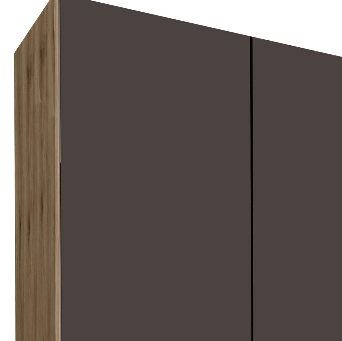 Drehtürenschrank Mit Laden 300cm Level 36a, Graphit/eiche - Eichefarben/Graphitfarben, MODERN, Holzwerkstoff (300/216/58cm) - MID.YOU