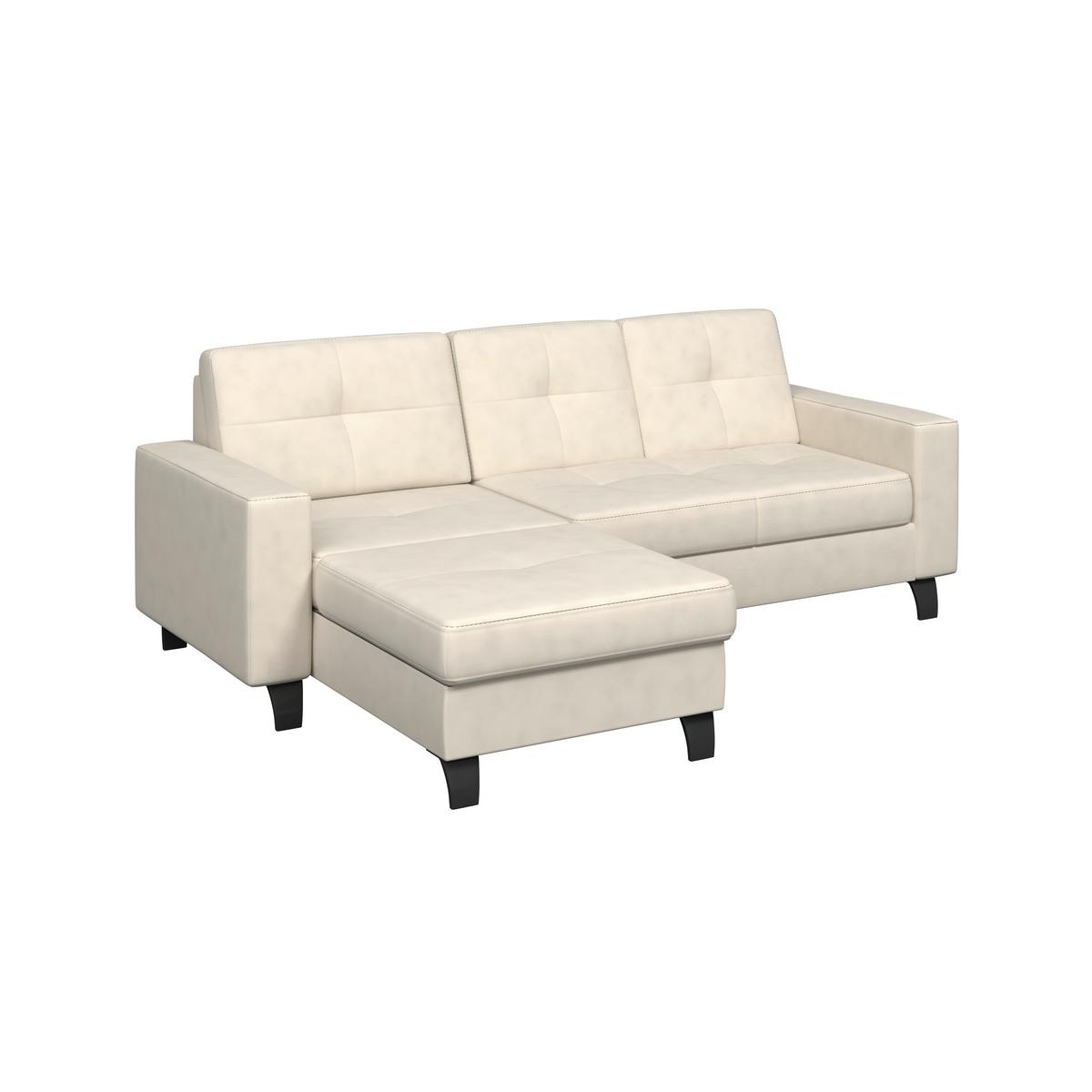 Ecksofa Varese naturfarben, B: 164 cm - Beige/Schwarz, KONVENTIONELL, Textil (164/239cm) - James Wood