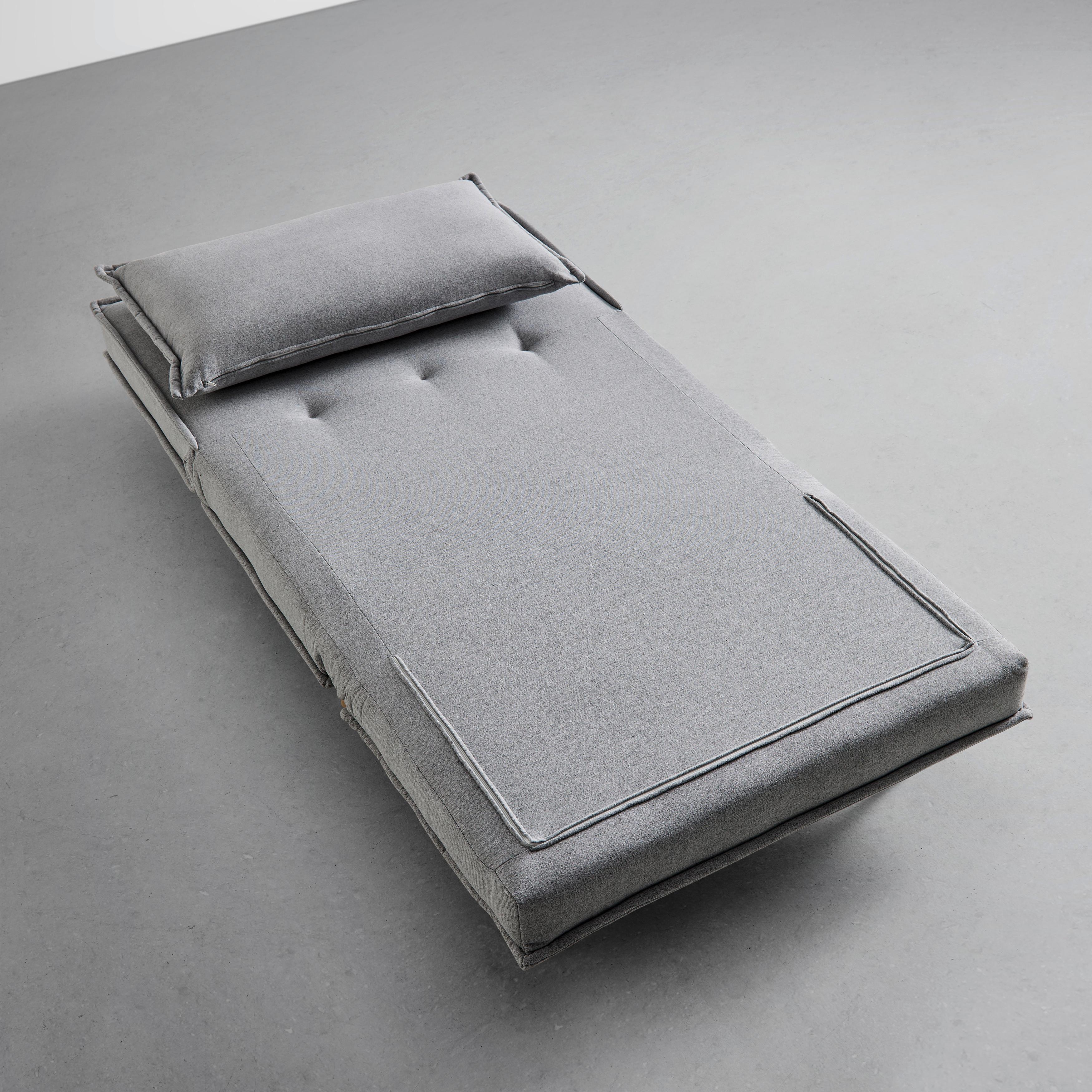 Rozkladacie kreslo LAYLA, tmavosivá - prírodná farba/tmavosivá, Modern, drevo/textil (104/92/84cm) - P & B