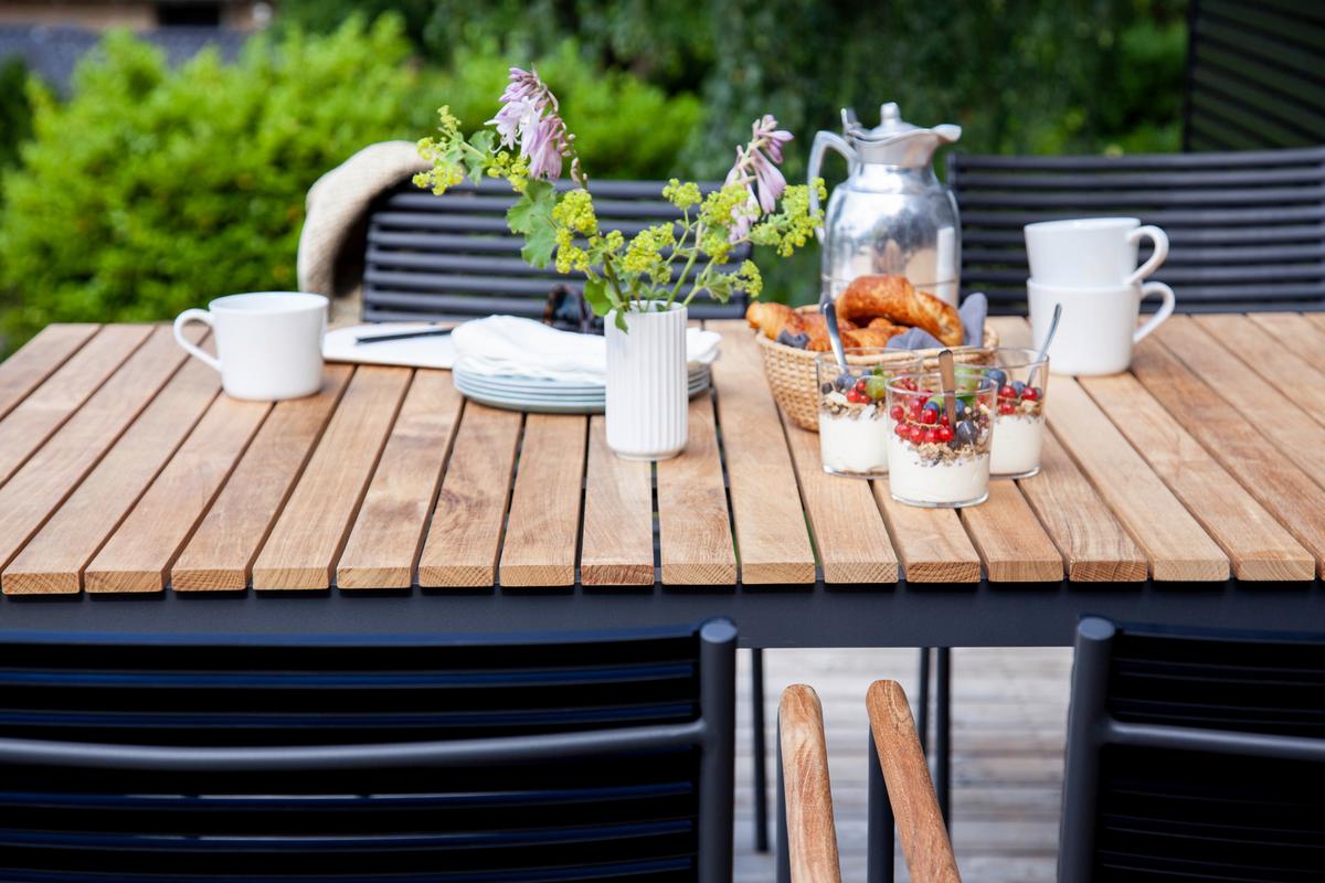 Gartentisch Mood Teakholz/Metall L 167,5 cm - Anthrazit/Teakfarben, KONVENTIONELL, Holz/Metall (167,5/100/74cm) - Gardenson