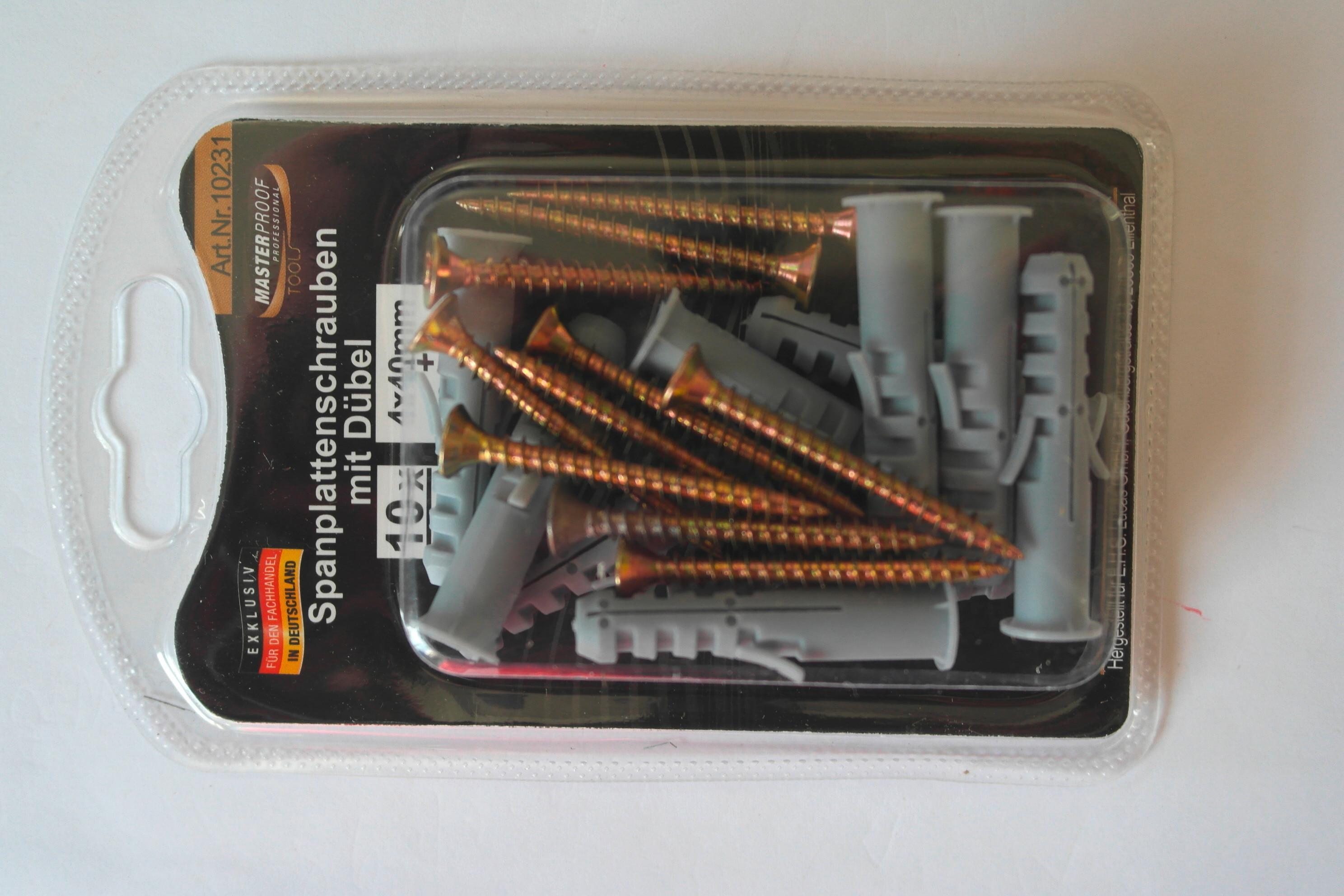 Spanplattenschrauben Metall L: 13 cm 10 Stk. mit Dübel - Basics, Kunststoff/Metall (13/7,5/2,cm)