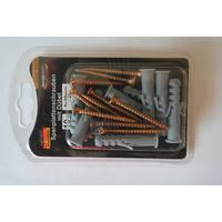 Spanplattenschrauben Metall L: 13 Cm 10 Stk. Mit Dübel - Basics, Kunststoff/Metall (13/7,5/2,cm)