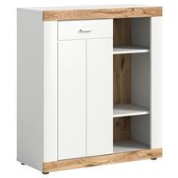 Kommode Laredo Weiß/nox Oak B: 91 Cm - KONVENTIONELL, Holzwerkstoff (91/104/40cm) - MID.YOU