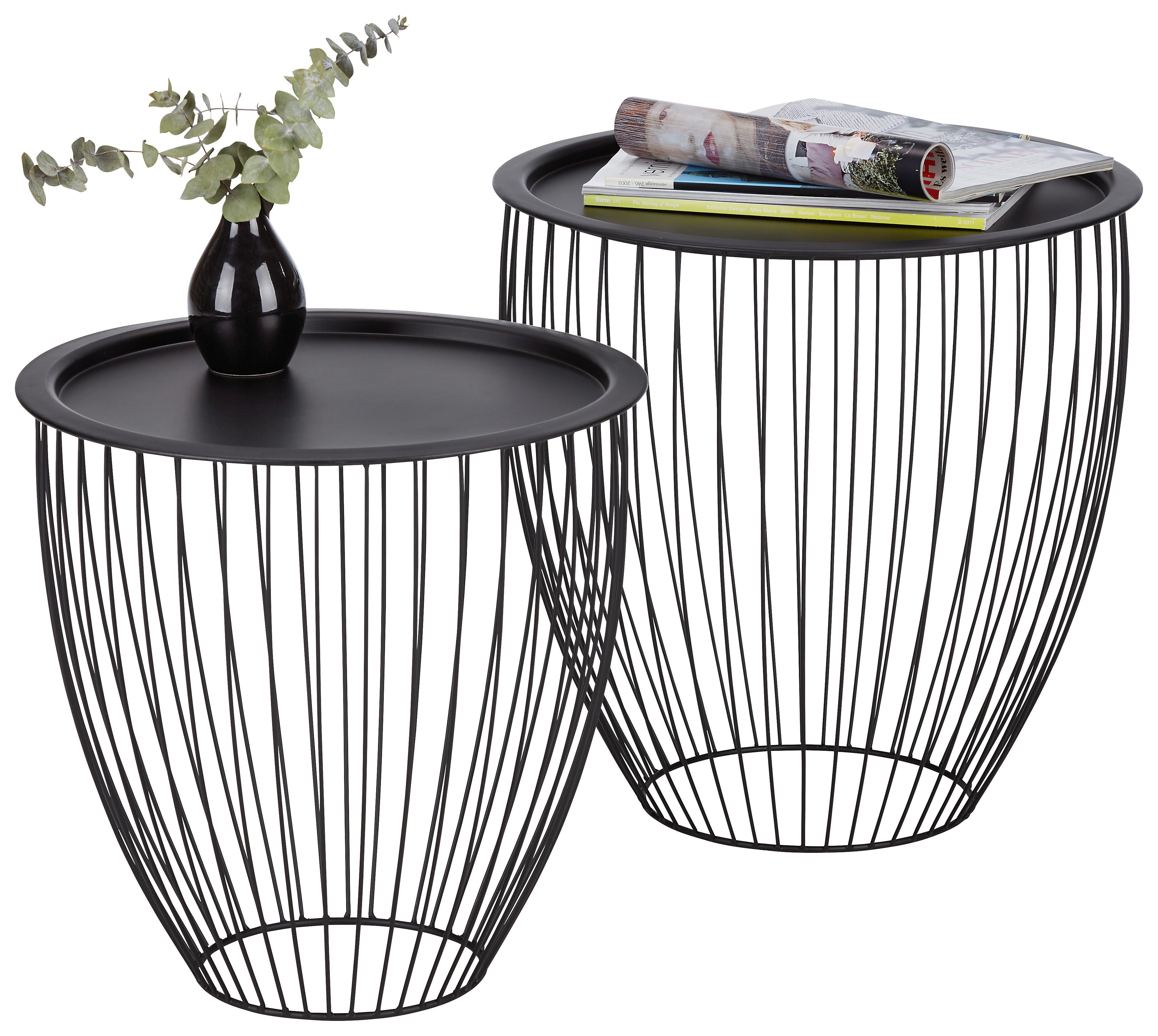 SADA STOLKŮ NELE -TREND- - černá, Moderní, kov (47,5-41,5/47,5-42cm) - Mömax