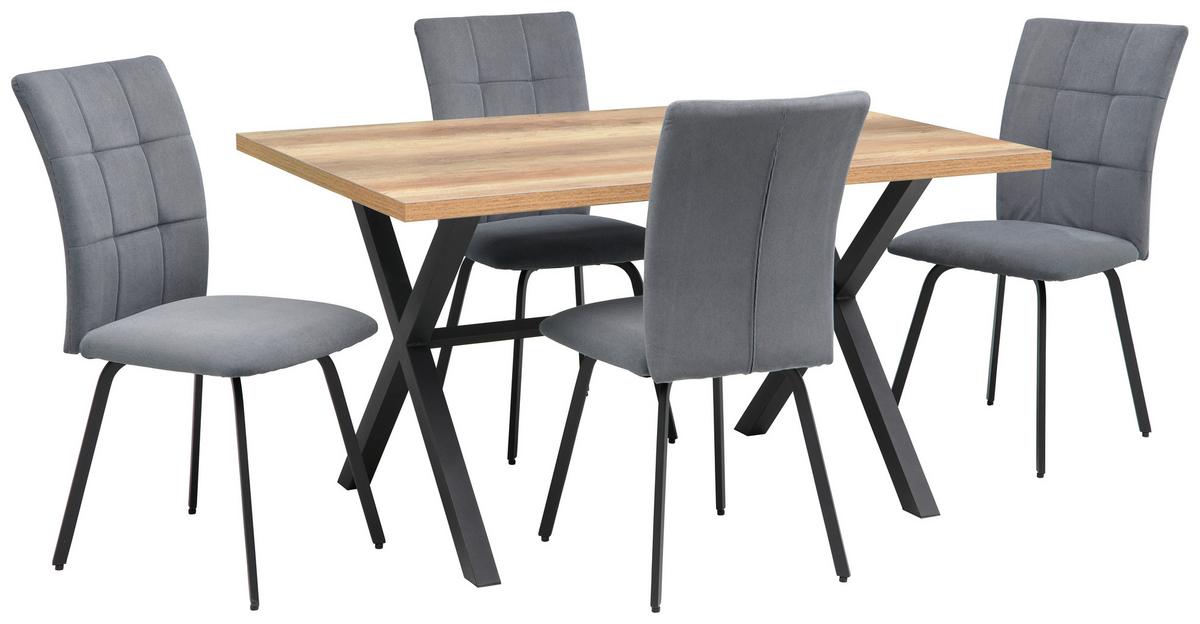 Étkezőasztal Bonny T - tölgyfa/antracit, Konventionell, faalapú anyag/fém (140/75/90cm)