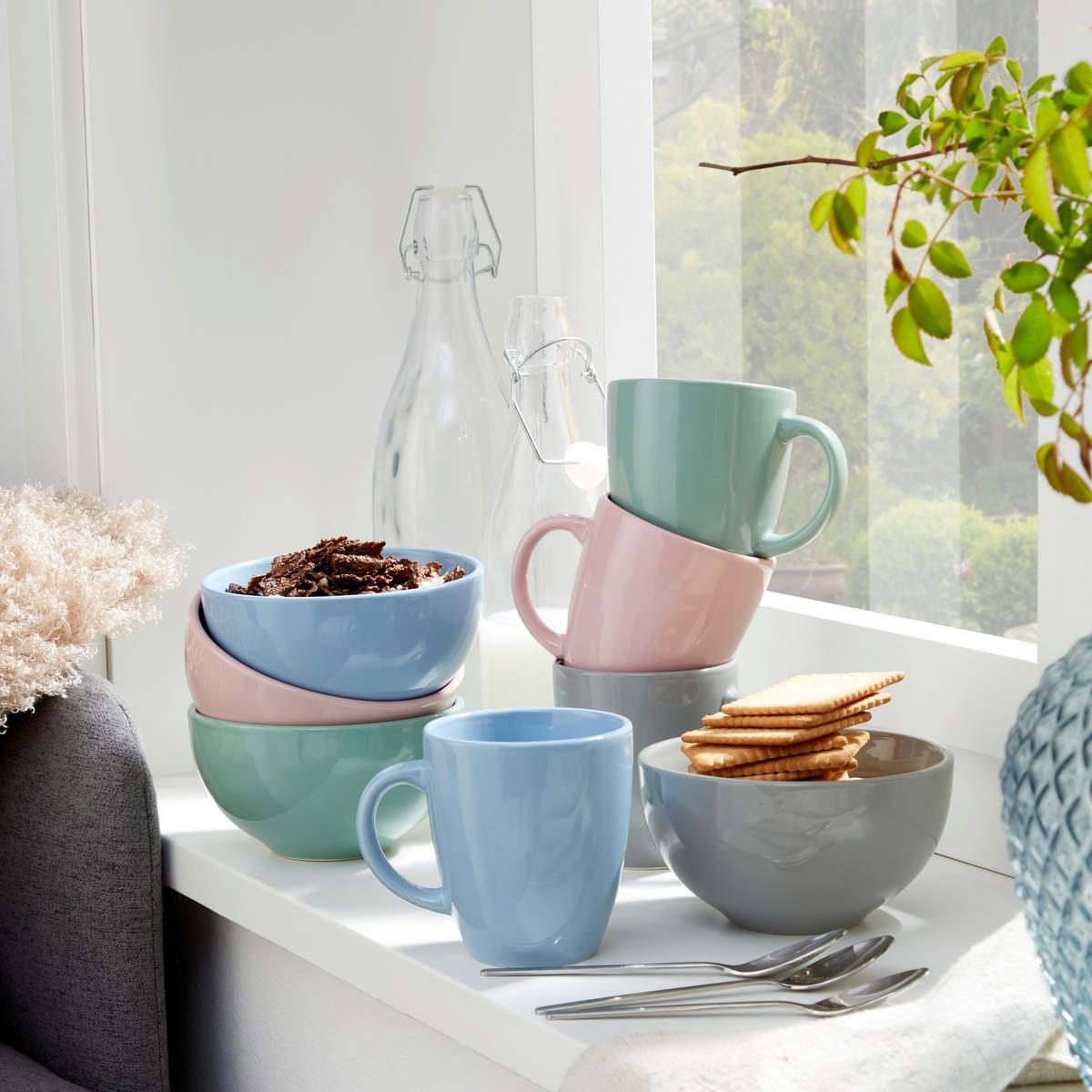 Kaffeebecher Steinzeug 300 ml Uni/Grau Fiorella - Grau, KONVENTIONELL, Keramik (0,3l) - Luca Bessoni