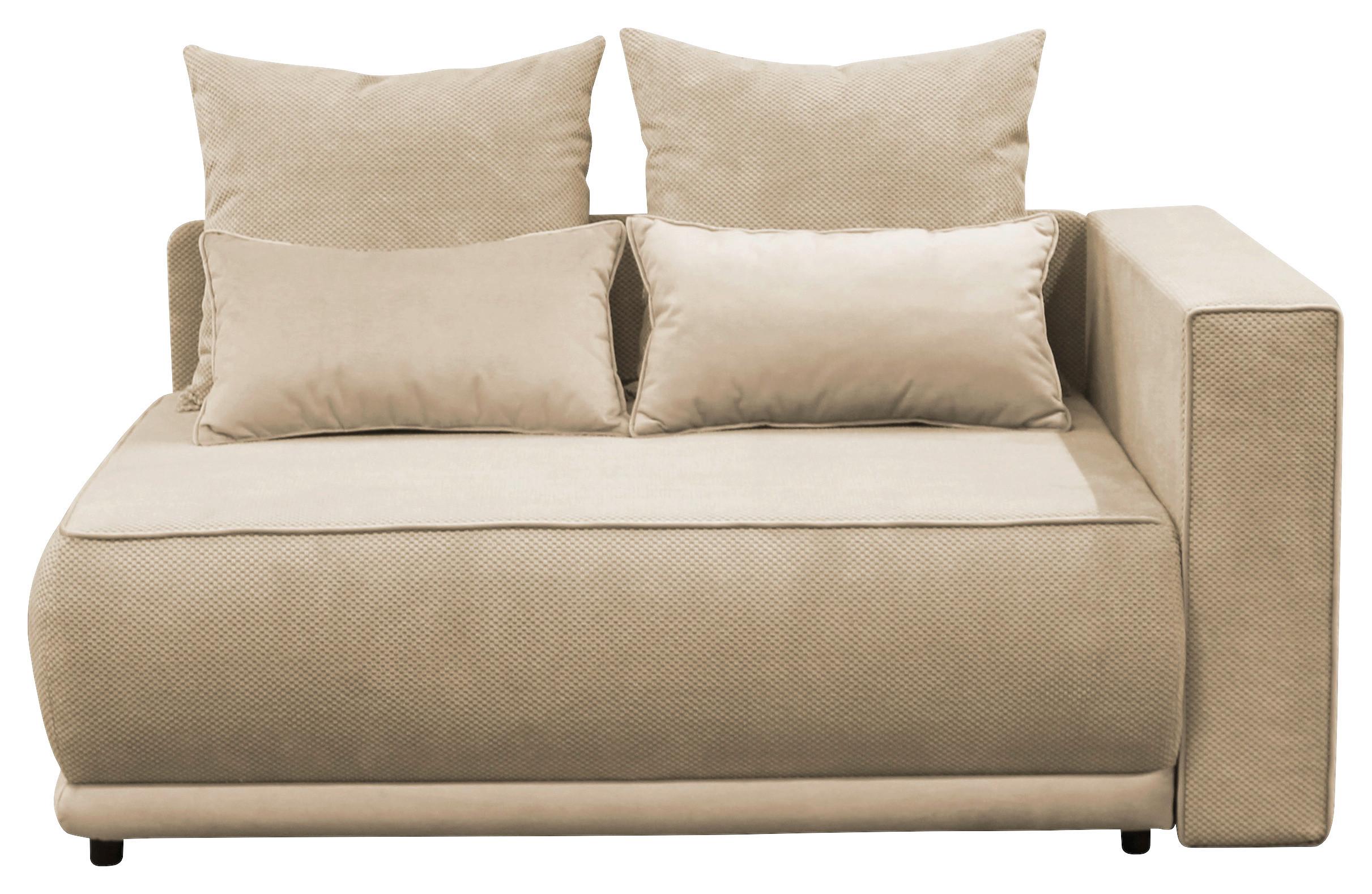Récamiere Iga Re Creme B: 168 cm - Creme/Rosa, Design, Textil (168/73/99cm) - MID.YOU