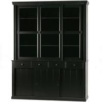 Vitrine Lagos Schwarz B: 166 Cm - Schwarz, Design, Glas/Holz (166/214/48cm) - Livetastic